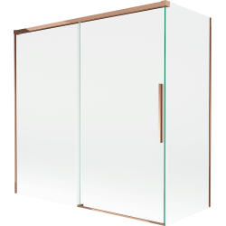 Mexen Rox badscherm tweedelig schuifbaar 160 + 80 x 150 cm, transparant, roze goud - 8C9-160-080-60-00