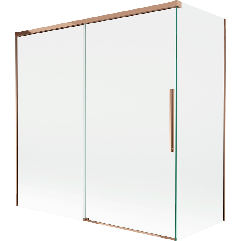 Mexen Rox vannitoa sirm 2-osaline lükanduks 160 + 80 x 150 cm, läbipaistev, roosakaskuldne - 8C9-160-080-60-00