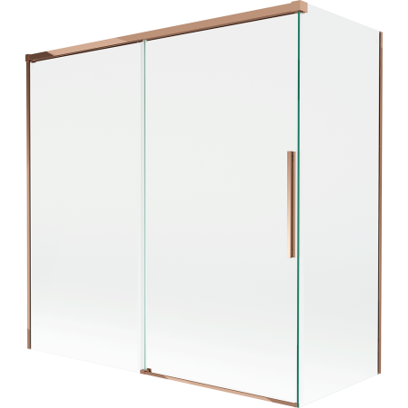 Mexen Rox parawan nawannowy 2-skrzydłowy rozsuwany 160 + 80 x 150 cm, transparent, różowe złoto - 8C9-160-080-60-00