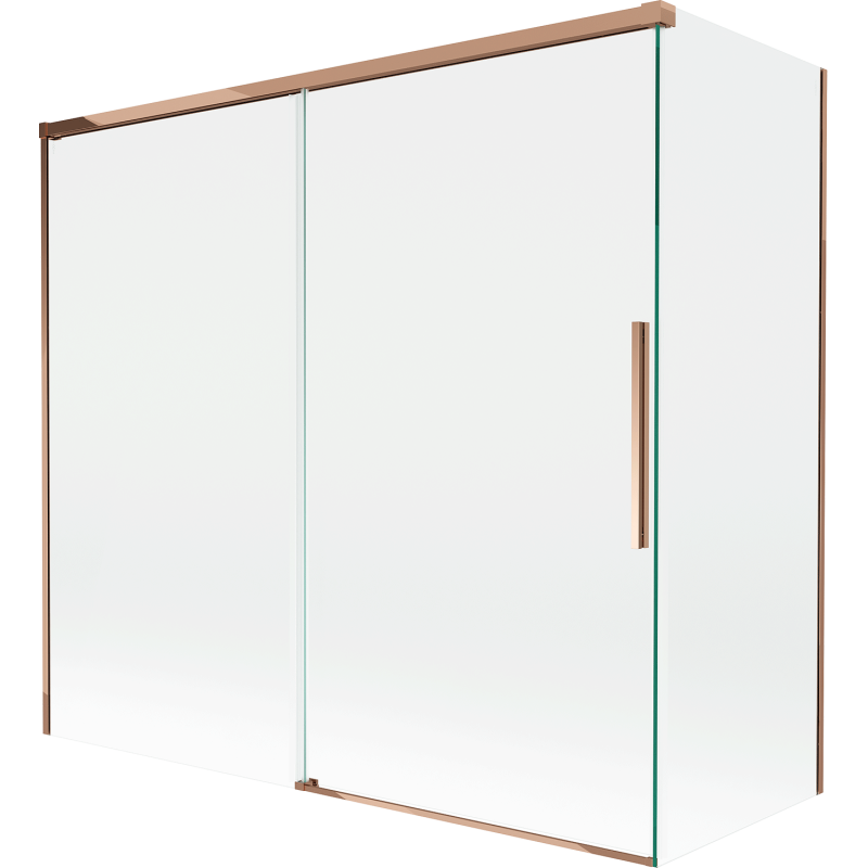 Mexen Rox parawan nawannowy 2-skrzydłowy rozsuwany 170 + 80 x 150 cm, transparent, różowe złoto - 8C9-170-080-60-00