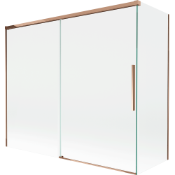 Mexen Rox 2-tahtinen liukuva kylpyammeen seinäke 180 + 80 x 150 cm, läpinäkyvä, ruusun kulta - 8C9-180-080-60-00