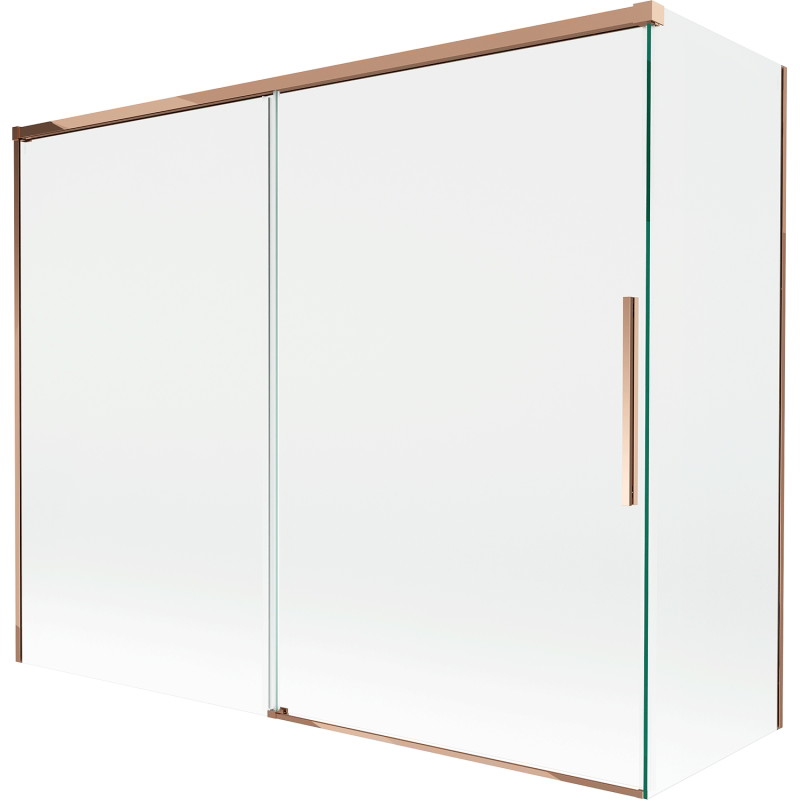Mexen Rox vannitoa vahesein, 2-osaline lükandsein, 190 + 80 x 150 cm, läbipaistev, roosa kuld - 8C9-190-080-60-00