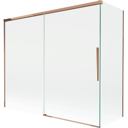 Mexen Rox painel de banheira de correr de 2 partes 180 + 90 x 150 cm, transparente, ouro rosa - 8C9-180-090-60-00