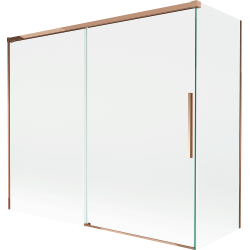 Mexen Rox vannitoa vahesein, 2-tiivaline, laiendatav 180 + 90 x 150 cm, läbipaistev, roosa kuld - 8C9-180-090-60-00