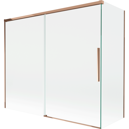 Mexen Rox parawan nawannowy 2-skrzydłowy rozsuwany 180 + 90 x 150 cm, transparent, różowe złoto - 8C9-180-090-60-00
