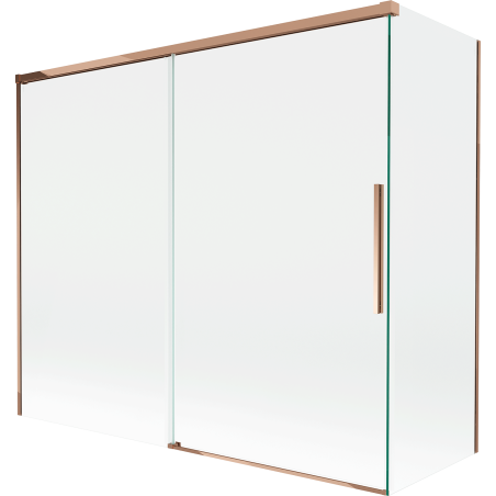 Mexen Rox vannitoa vahesein, 2-tiivaline, laiendatav 180 + 90 x 150 cm, läbipaistev, roosa kuld - 8C9-180-090-60-00