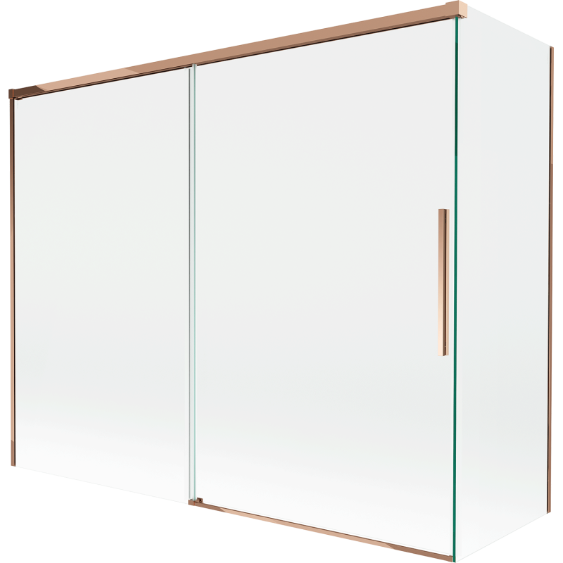 Mexen Rox parawan nawannowy 2-skrzydłowy rozsuwany 190 + 90 x 150 cm, transparent, różowe złoto - 8C9-190-090-60-00
