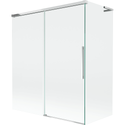 Mexen Rox L Badeparavent 2-flügelig verschiebbar 140 + 70 x 150 cm, transparent, chrom - 8C9L-140-070-01-00