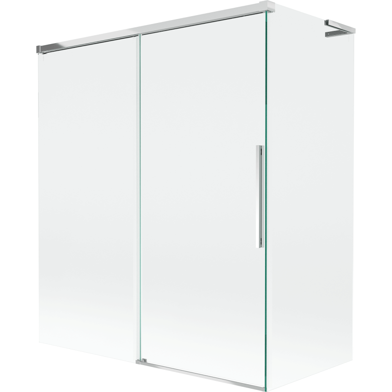 Mexen Rox L 2-osainen liukuva kylpyhuoneen sermi 140 + 70 x 150 cm, läpinäkyvä, kromi - 8C9L-140-070-01-00