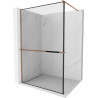 Mexen Kioto+ Duschwand mit Regal Walk-in 80 x 200 cm, schwarzer Rahmen, Roségold - 800-080-121-60-70