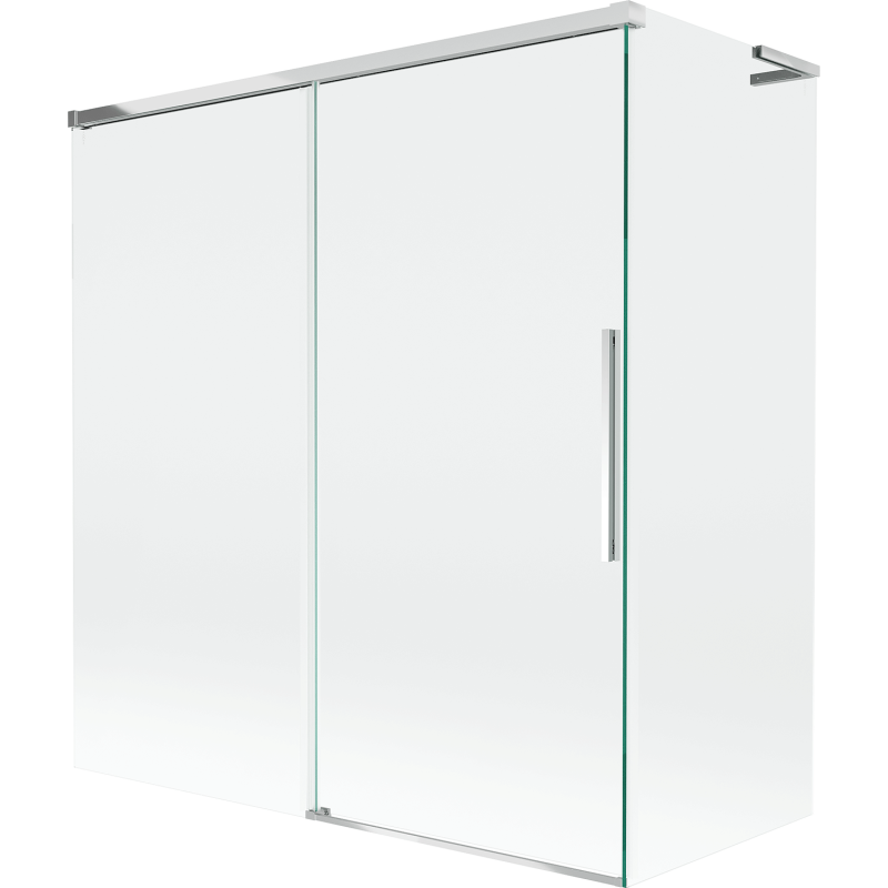 Mexen Rox L parawan nawannowy 2-skrzydłowy rozsuwany 150 + 70 x 150 cm, transparent, chrom - 8C9L-150-070-01-00