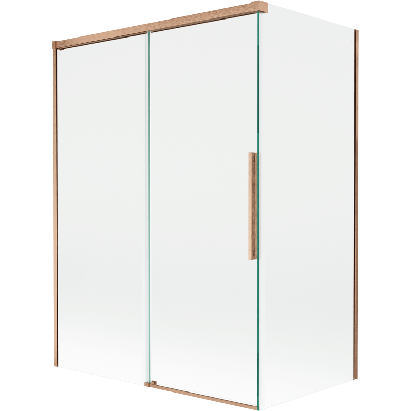 Mexen Rox parawan nawannowy 2-skrzydłowy rozsuwany 120 + 70 x 150 cm, transparent, miedż szczotkowana - 8C9-120-070-65-00
