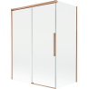 Mexen Rox Badewannenabtrennung 2-flügelig verschiebbar 120 + 70 x 150 cm, transparent, gebürstetes Kupfer - 8C9-120-070-65-00