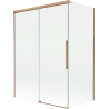 Mexen Rox parawan nawannowy 2-skrzydłowy rozsuwany 120 + 70 x 150 cm, transparent, miedż szczotkowana - 8C9-120-070-65-00