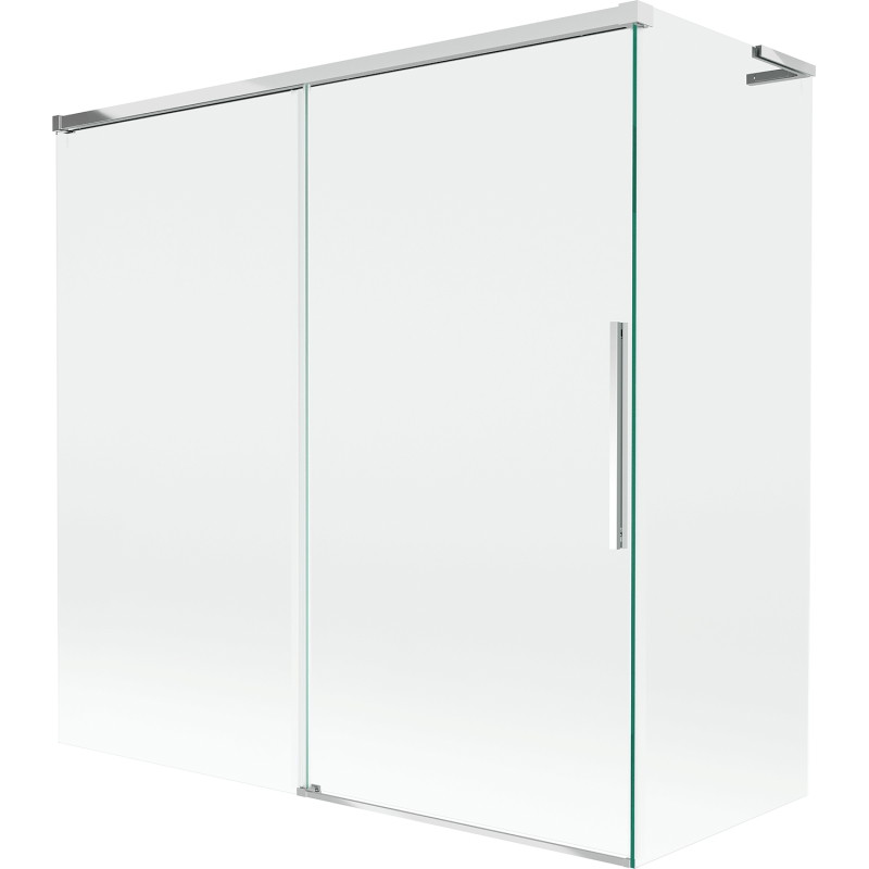 Mexen Rox L vannituba vaheseina 2-tiivaline lükand, 160 + 70 x 150 cm, läbipaistev, kroom - 8C9L-160-070-01-00