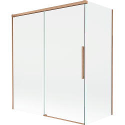 Mexen Rox mampara de ducha corredera de 2 hojas 140 + 70 x 150 cm, transparente, cobre cepillado - 8C9-140-070-65-00