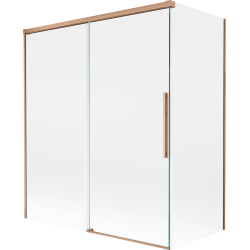 Mexen Rox parawan nawannowy 2-skrzydłowy rozsuwany 140 + 70 x 150 cm, transparent, miedż szczotkowana - 8C9-140-070-65-00