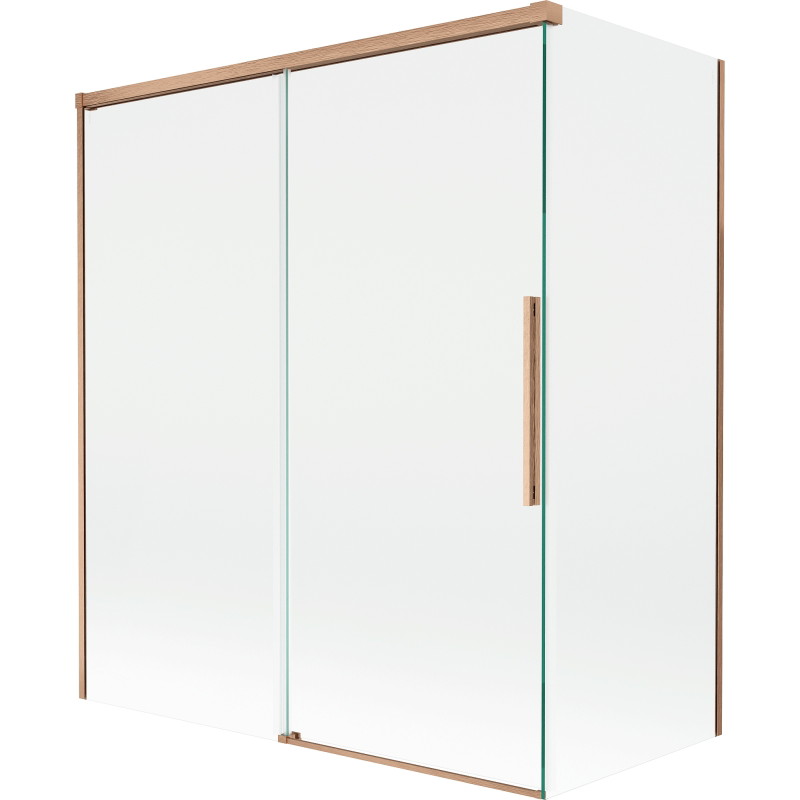 Mexen Rox kahe tiivaga vannipaneel, 140 + 70 x 150 cm, läbipaistev, harjatud vask - 8C9-140-070-65-00