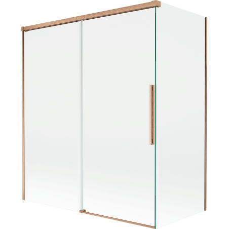 Mexen Rox parawan nawannowy 2-skrzydłowy rozsuwany 140 + 70 x 150 cm, transparent, miedż szczotkowana - 8C9-140-070-65-00