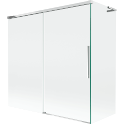 Mexen Rox L vannisein 2-osaline lükandsein 160 + 75 x 150 cm, läbipaistev, kroom - 8C9L-160-075-01-00