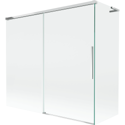 Mexen Rox L vanni vahesein kahetiivaga, liuglev 170 + 75 x 150 cm, läbipaistev, kroom - 8C9L-170-075-01-00