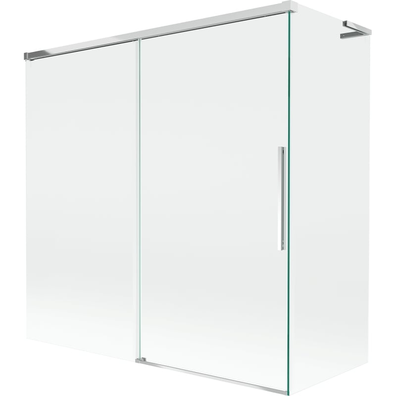 Mexen Rox L vanniseeetris, 2 tiivaline, lükandraam 160 + 80 x 150 cm, läbipaistev, kroom - 8C9L-160-080-01-00