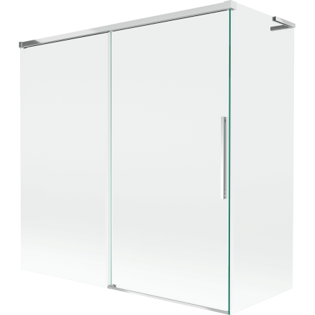 Mexen Rox L badwand 2-delig schuifbaar 160 + 80 x 150 cm, transparant, chroom - 8C9L-160-080-01-00