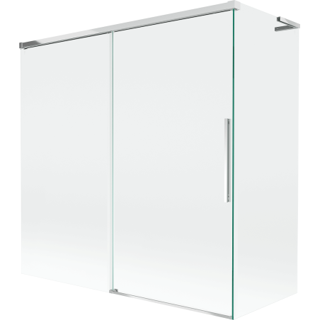Mexen Rox L Duschwand für die Badewanne, 2-teilig, verschiebbar 160 + 80 x 150 cm, transparent, Chrom - 8C9L-160-080-01-00