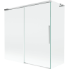 Mexen Rox L 2-panel retractable bath screen 160 + 80 x 150 cm, transparent, chrome - 8C9L-160-080-01-00