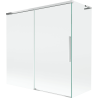 Mexen Rox L badwand 2-delig schuifbaar 160 + 80 x 150 cm, transparant, chroom - 8C9L-160-080-01-00
