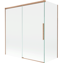 Mexen Rox vannitoa kahepoolne lükanduks 150 + 70 x 150 cm, läbipaistev, harjatud vask - 8C9-150-070-65-00
