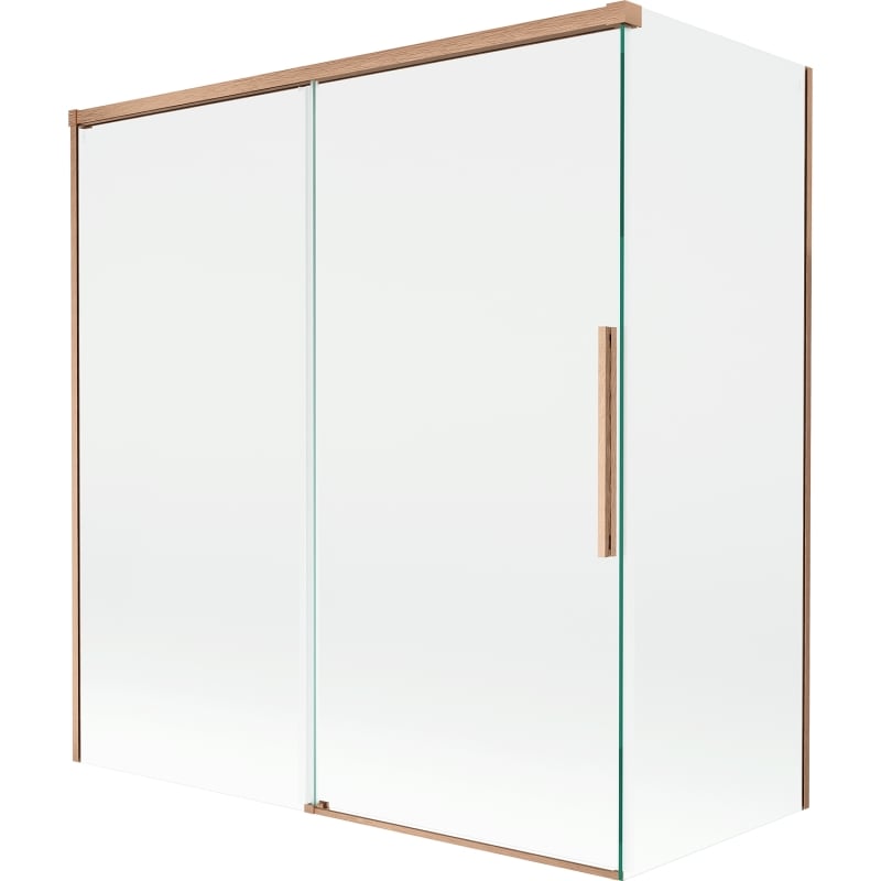 Mexen Rox 2-krilni klizni zaslon za tuš 150 + 70 x 150 cm, proziran, brušena bakrena - 8C9-150-070-65-00