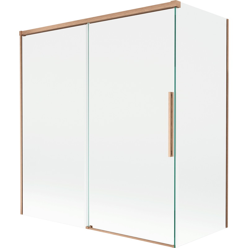 Mexen Rox vannitoa kahepoolne lükanduks 150 + 70 x 150 cm, läbipaistev, harjatud vask - 8C9-150-070-65-00