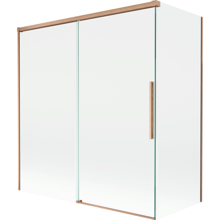 Mexen Rox 2-krilni klizni zaslon za tuš 150 + 70 x 150 cm, proziran, brušena bakrena - 8C9-150-070-65-00