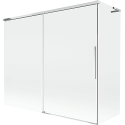 Mexen Rox L klizna pregrada za kupanje 2-krilna, klizna 180 + 80 x 150 cm, prozirna, krom - 8C9L-180-080-01-00