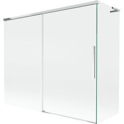 Mexen Rox L vannitoa dušisein 2-osaline lükanduks 180 + 80 x 150 cm, läbipaistev, kroom - 8C9L-180-080-01-00