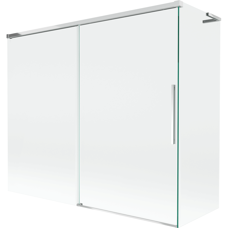 Mexen Rox L Badewannenfaltwand 2-teilig verschiebbar 180 + 80 x 150 cm, transparent, Chrom - 8C9L-180-080-01-00