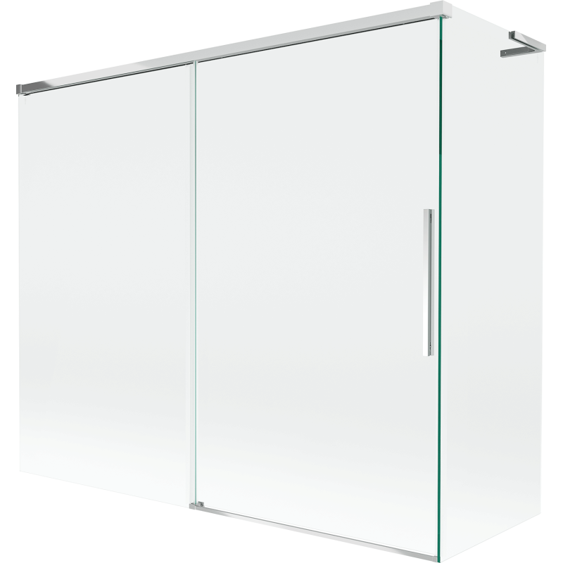 Mexen Rox L bīdāmie dušas starpsiena ar 2 vērtņiem 180 + 80 x 150 cm, caurspīdīgs, hroms - 8C9L-180-080-01-00