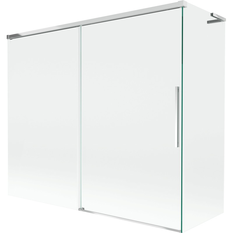 Mexen Rox L vannitoa dušisein 2-osaline lükanduks 180 + 80 x 150 cm, läbipaistev, kroom - 8C9L-180-080-01-00