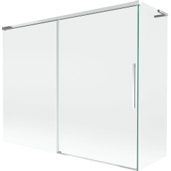 Mexen Rox L klizna pregrada za kadu s 2 pomična krila 190 + 80 x 150 cm, prozirna, krom - 8C9L-190-080-01-00