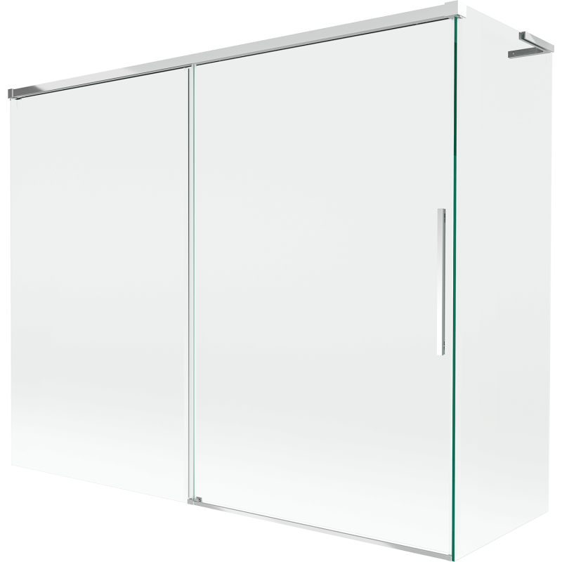 Mexen Rox L Badewannenfaltwand 2-teilig verschiebbar 190 + 80 x 150 cm, transparent, Chrom - 8C9L-190-080-01-00