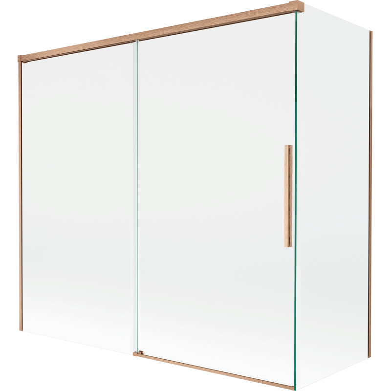 Mexen Rox parawan nawannowy 2-skrzydłowy rozsuwany 170 + 70 x 150 cm, transparent, miedż szczotkowana - 8C9-170-070-65-00