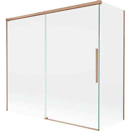 Mexen Rox Duschtrennwand, 2-flügelig verschiebbar 170 + 70 x 150 cm, transparent, gebürstetes Kupfer - 8C9-170-070-65-00