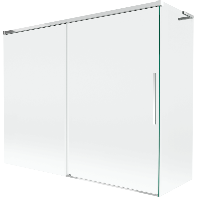 Mexen Rox L badwand tweedelig schuifbaar 190 + 90 x 150 cm, transparant, chroom - 8C9L-190-090-01-00