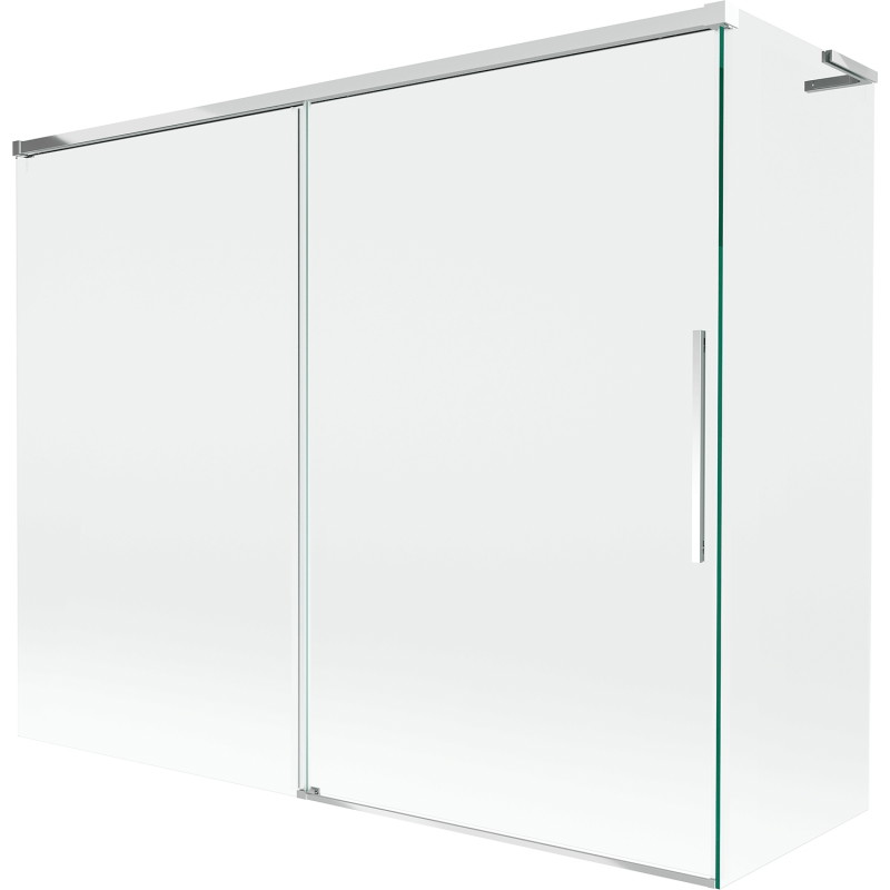 Mexen Rox L vanniekraan, 2-tiivaline lükanduks 190 + 90 x 150 cm, läbipaistev, kroom - 8C9L-190-090-01-00