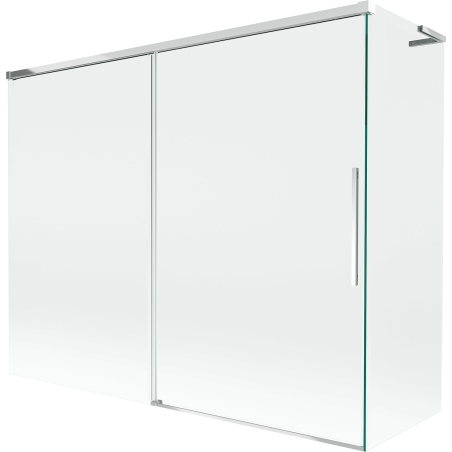 Mexen Rox L vanniekraan, 2-tiivaline lükanduks 190 + 90 x 150 cm, läbipaistev, kroom - 8C9L-190-090-01-00