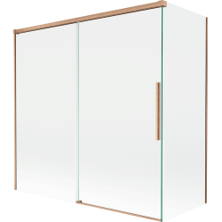 Mexen Rox dvodijelna klizna tuš pregrada 160 + 75 x 150 cm, prozirna, brušena bakrena - 8C9-160-075-65-00