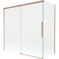 Mexen Rox parawan nawannowy 2-skrzydłowy rozsuwany 160 + 75 x 150 cm, transparent, miedż szczotkowana - 8C9-160-075-65-00