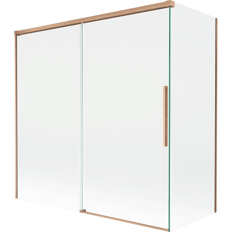 Mexen Rox kahetiivaline liuglev dušisein 160 + 75 x 150 cm, läbipaistev, harjatud vask - 8C9-160-075-65-00