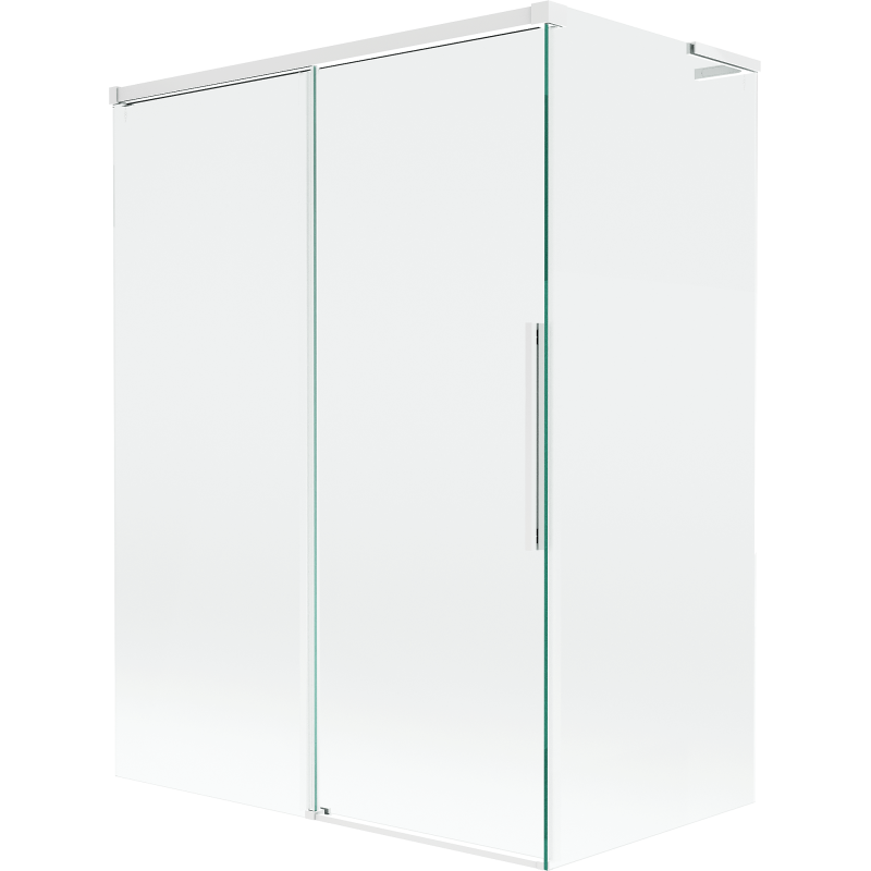 Mexen Rox L parawan nawannowy 2-skrzydłowy rozsuwany 120 + 70 x 150 cm, transparent, biały - 8C9L-120-070-20-00